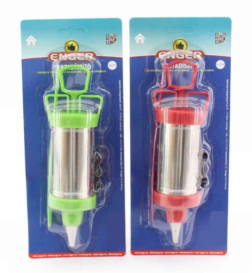 Zdobička pístová chrom/plast + 4 nástavce