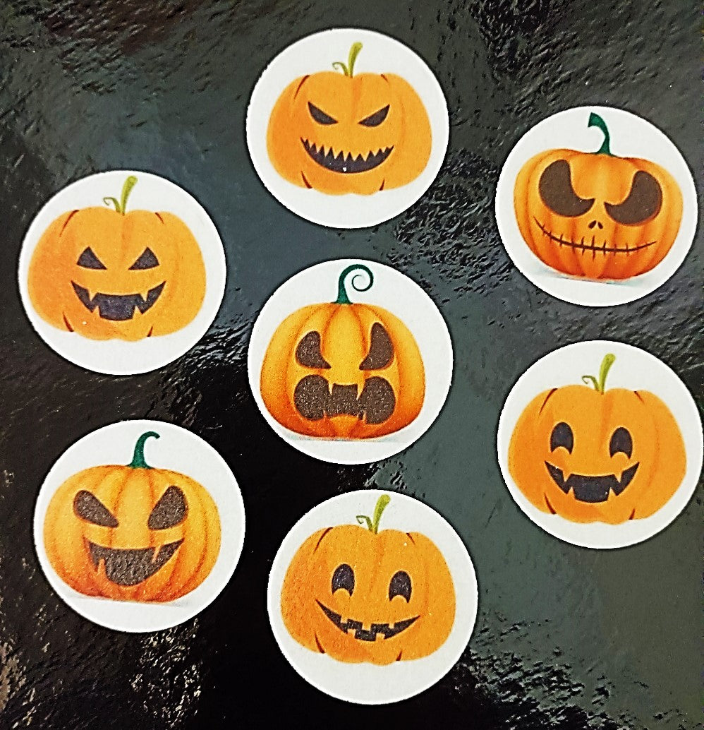 Dekorace z jedlého papíru, terčíky Halloween DÝNĚ (7ks)