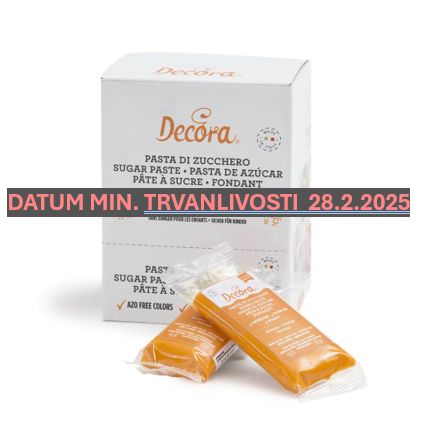 Potahovací a modelovací cukrová hmota Decora, oranžová 100g SLEVA