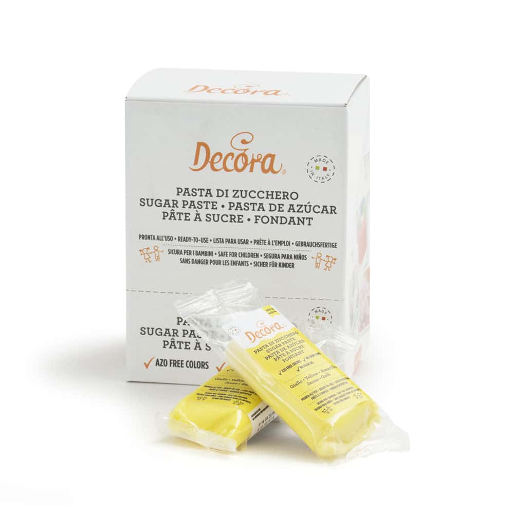 Potahovací a modelovací cukrová hmota Decora, žlutá 100g