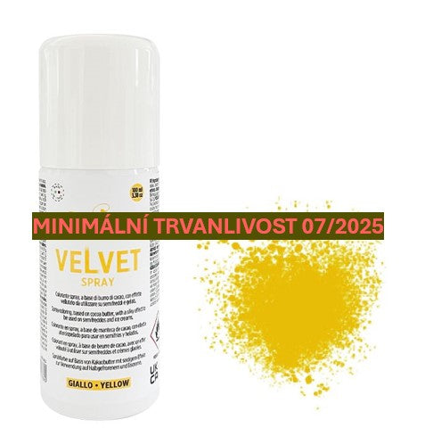 Barva ve spreji, sametový efekt žlutý 100ml SLEVA