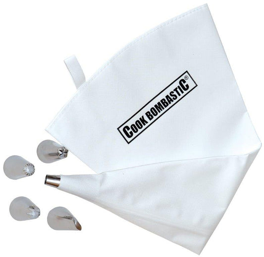 Profesionální plátěný zdobící sáček s 5 tryskami, COOK BOMBASTIC (40cm)