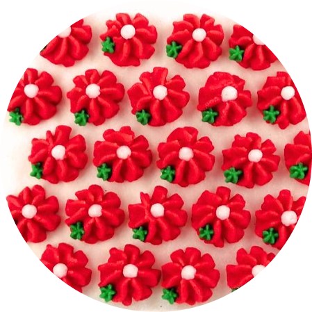 Cukrová ozdoba kvítek červený