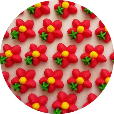 Cukrová ozdoba kvítek červený