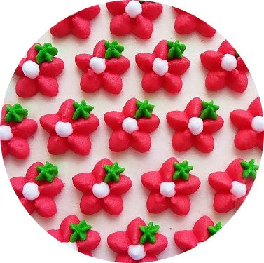 Cukrová ozdoba kvítek červený