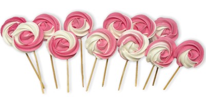 Lízátko RŮŽOVO-BÍLÉ | Cukrová ozdoba