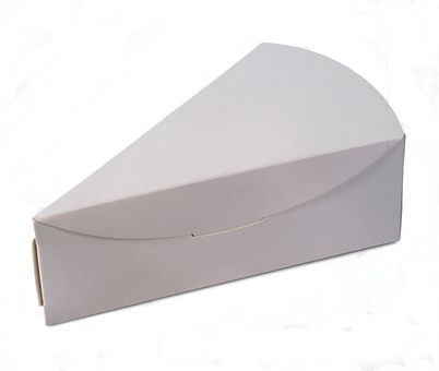 Krabička na klínek dortu, bílá 151x97x55 mm