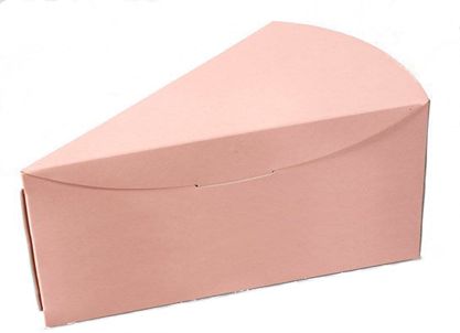 Krabička na klínek dortu, pastelová růžová 151x97x90 mm