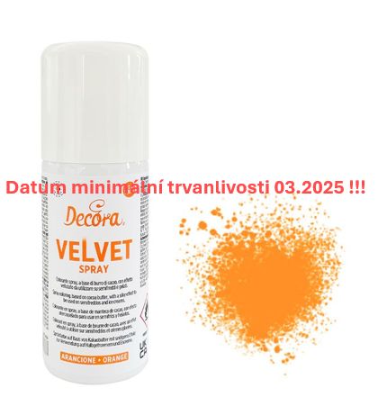 Barva ve spreji, sametový efekt oranžový 100ml SLEVA