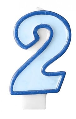 Svíčka modrá číslo 2