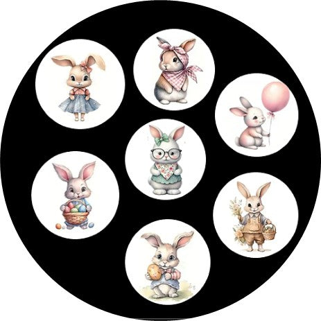 Dekorace z jedlého papíru, terčíky velikonoce 2 (7ks)