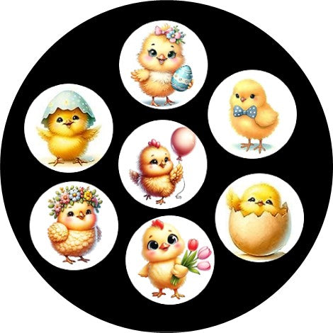 Dekorace z jedlého papíru, terčíky velikonoce 4 (7ks)