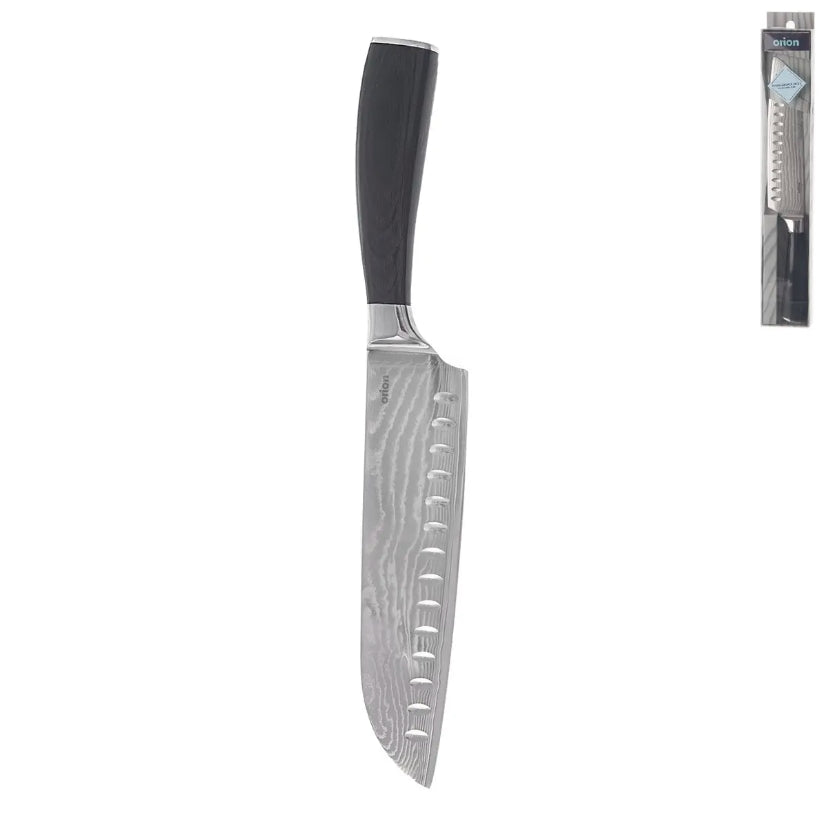 Nůž kuchyňský Santoku 18,5cm damašková ocel, pakka