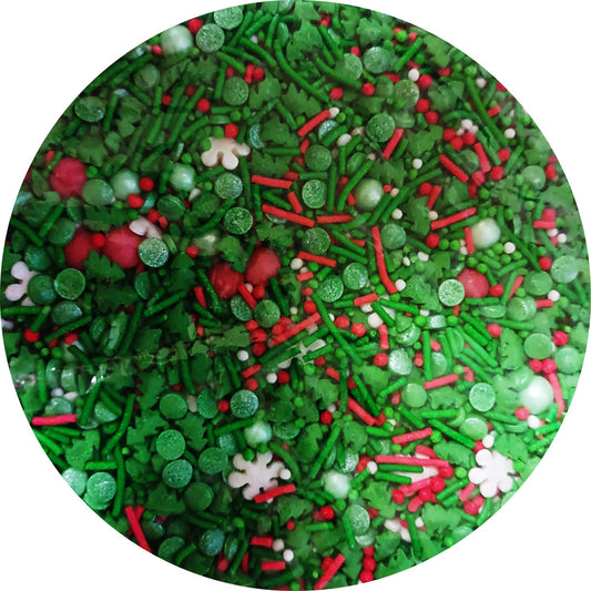 Cukrové zdobení zelené vánoce mix, 20g