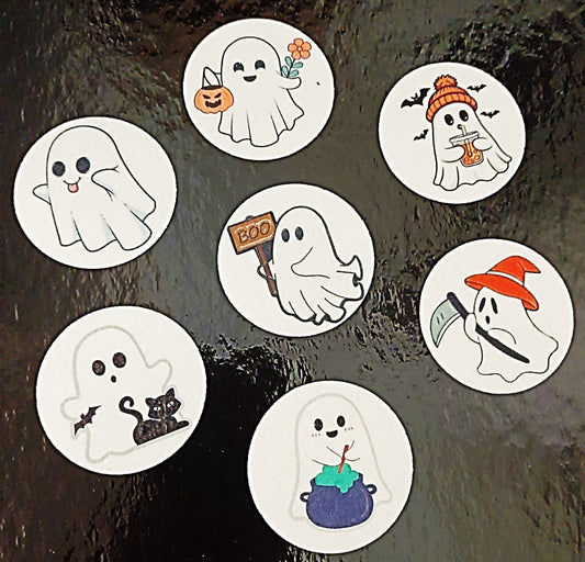 Dekorace z jedlého papíru, terčíky Halloween  STRAŠIDLA (7ks)