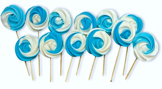 Lízátko MODRO-BÍLÉ | Cukrová ozdoba