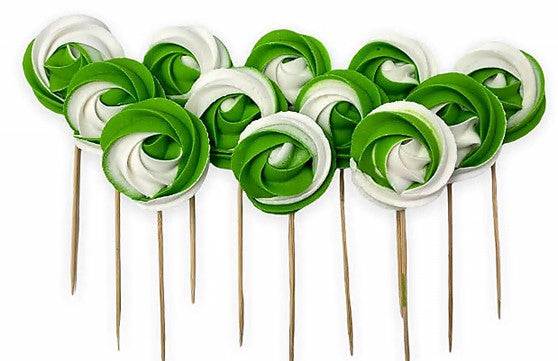 Lízátko ZELENO-BÍLÉ | Cukrová ozdoba
