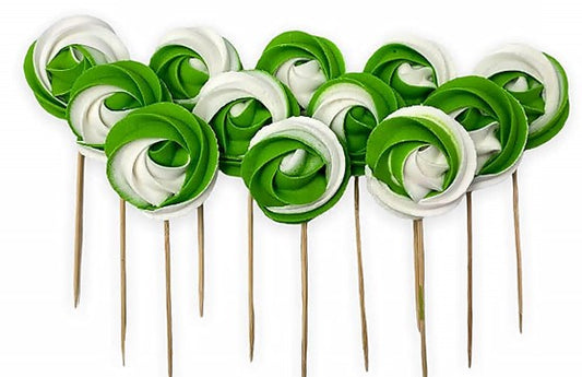 Lízátko ZELENO-BÍLÉ | Cukrová ozdoba