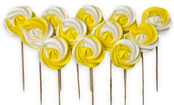 Lízátko ŽLUTO-BÍLÉ | Cukrová ozdoba