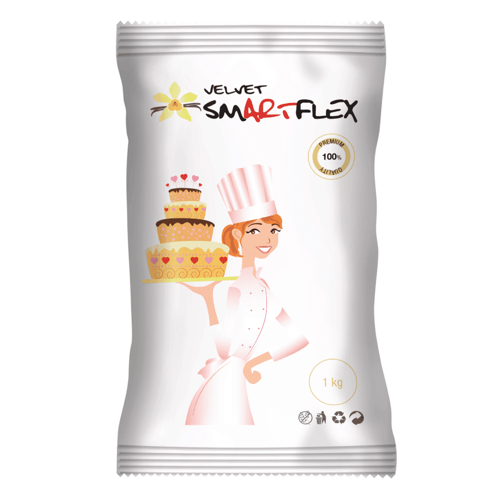 Smartflex Velvet Vanilka 1 kg v sáčku (potahovací a modelovací hmota)